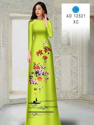 Vải Áo Dài Hoa In 3D AD 12521 63